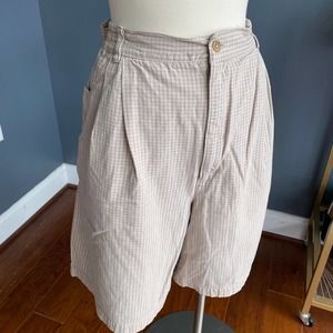vintage gingham high rise mom shorts